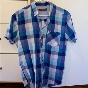 Blue checkered Ben Sherman S/S button up shirt